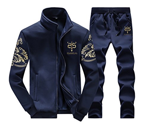 (メイク トゥ ビー) Make 2 Be スタイリッシュ スウェット 上下 セットアップ ジャージ 豊富なサイズ M ~ 9XL MF33 (28.Navy 5XL)