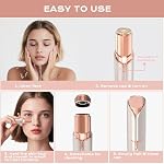 Enlèvement des cheveux visage pour les femmes hommes, Éclat électrique pour les femme, Eyebrow & Trimmer facial, Double lames rotatives Enlevant les cheveux pour lèvre supérieure Peach Fuzz