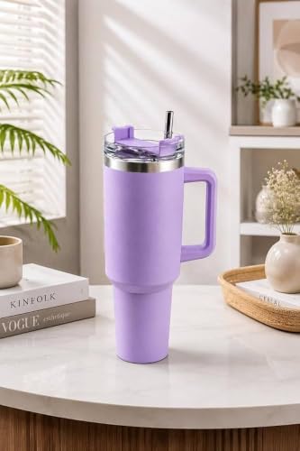 Image of Digital Wave 1200ML PlasticTumbler with Handle & Straw, Double-Wall Vacuum Insulated, Leak-Proof Travel Sipper Multicolor