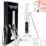 xnyker®Zahnreinigung Set, Zahnreinigungsset für Pflege von Zahn zuhause, 4 austauschbare Reinigungsköpfe, 5 Modus Intensität, USB -Wiederaufladbar Mit Sockel