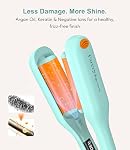 Farery 1 Inch Deep Hair Waver - Ionic Ceramic Anti-Scald Beach Curling Iron | Smart Timer 4 Modes, 9 Temps 285-430°F, 3-Barrel Even-Heat Waver, 30s Heat-Up, Full-Wrap Anti-Scald, Dual Voltage, Auto-Off