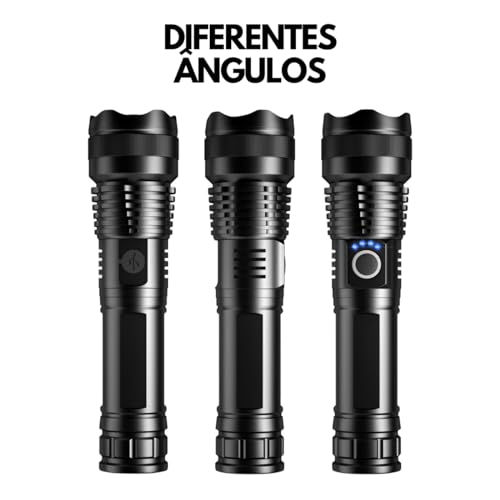 Lanterna Tática Militar Lanterna Recarregável via USB Com Longo Alcance e Foco Ajustável Resistente