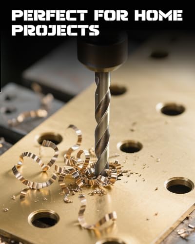 Image of COMOWARE Cobalt Drill Bit Set- 1 /2 inch M42 High Speed Steel Twist Jobber Length for Hardened Metal, Stainless Steel, Cast Iron and Wood Plastic