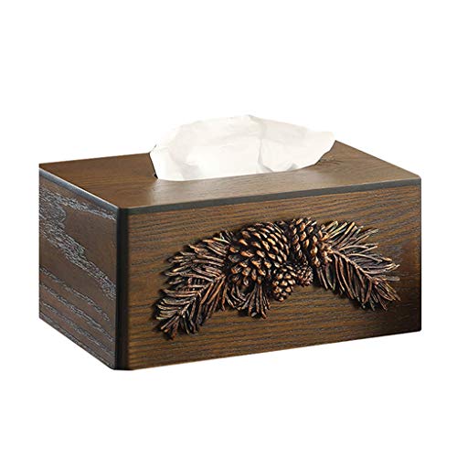 Preisvergleich Produktbild SPFOZ Taschentücherbüchse Creative Bookbox Haushalts-Serviettentablett aus Holz Chinesische Taschentuchbox Original-Holzfarbe Tissue Box Cover Gesicht