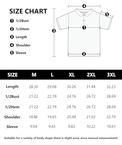 SCODI Camisa polo masculina casual manga curta golfe polo atlética gola diária camiseta tênis, Azul