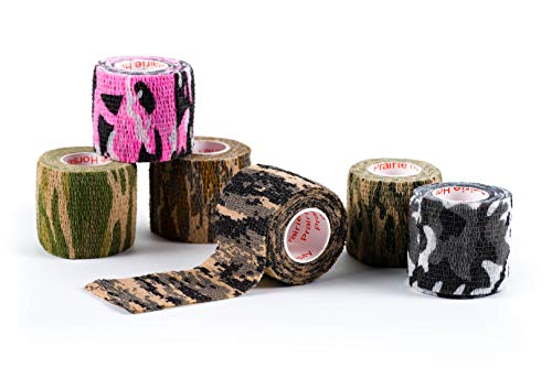 Prairie Horse Supply Vet Wrap Tape Bulk (Assorted Camo Colors) (6 Pack) (2 Inches Wide) Vet Wrap Medical First Aid Tape Self Adhesive Adherent for Ankle Wrist Sprains and Swelling