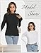 HOPLYNN 5 Pack Womens Long Sleeve Thermal Shirts Crew Neck Double Sided Fleece Lined Baselayer Tops for Cold Weather 2 Black 2 White 1 Heather Grey XX-Large