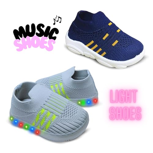 Image of Kids Trending Slip-On Shoes Combo, Pack of 2 (Light Shoe + Musical Shoe)