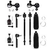 10-PC SET Suspension Kit for 2009-2013 for Subaru Forester Front Lower Ball Joint Sway Bar End Link Outer Inner Tie Rod Steering Boot