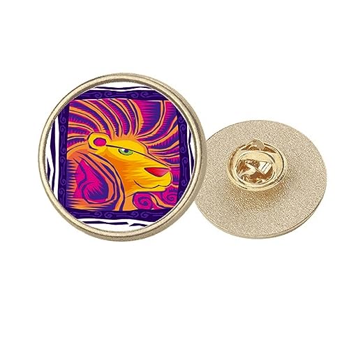 Broche constellation Lion en métal doré Mexicon taille M pour veste