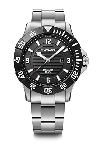 WENGER Swiss Made Analog Quartz Men’s Watch (Seaforce Black Dial 316L Skin Friendly (Surgical Grade) Stainless Steel Strap- Stylish and Original) Model Number: 01.0641.131 (B08BPGSJQY) Amazon Price History, Amazon Price Tracker