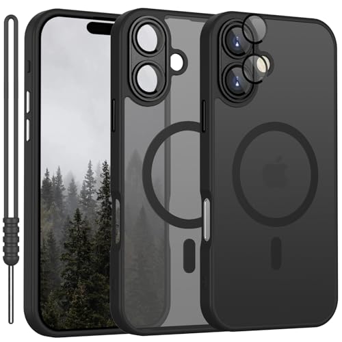 Phone Case for iPhone 17 Case Compatible with MagSafe, YUANDMI Case for iPhone 17 Magnetic Slim Thin Translucent Matte Back Shockproof Anti-Yellow Protective Cover Case Black by YUANDMI - Used condition - CA$8.07