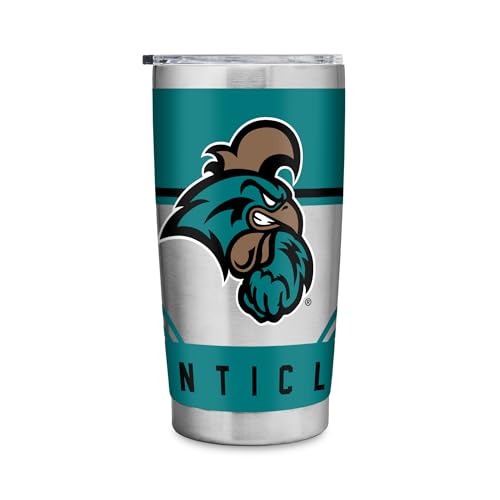Rico Industries NCAA Coastal Carolina Chanticleers 20oz Stainless Steel Tumbler with Lid - Great For Coffee, Tea, Water or Cocktails
