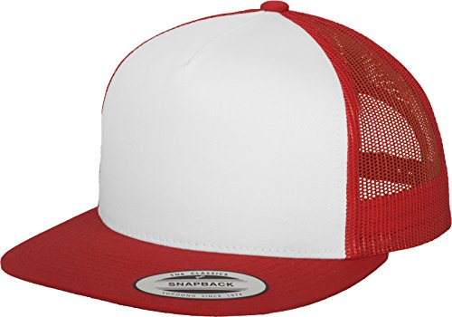 Flexfit - Casquette Trucker - Mixte Adulte - Blanc/Rouge - taille unique Cover