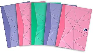 Oxford A5 Stapled Exercise Books, Pack of 5, Ruled with Margin 80 Page, Assorted Colours