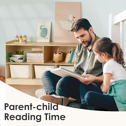 5-Section Wooden Toy Shelf for Kids, Montessori Shelf Storage with Open Shelving & Customizable Layout | Safe, Sturdy Design for Kids Room, Classroom & Playroom - Image 6