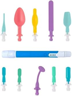 TalkTools Sensi Oral Sensory Therapy Tool with Soft Sensi Jaw Tips (Ocean Blue Base with Tip Blue, 10 Tips)