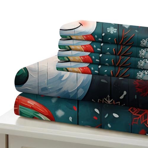 Chiots de Noël Housse de Couette Lit King 220x240 Microfibre Ultra Douce 3D