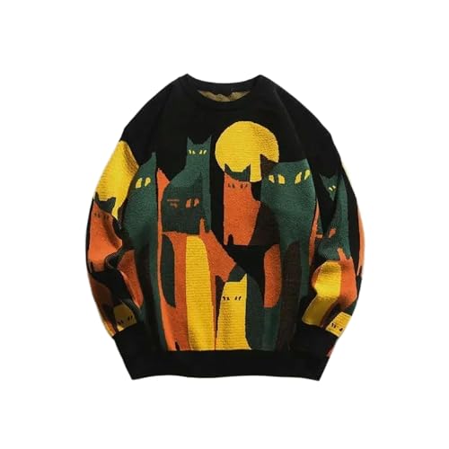 Suéter de gato para otoño invierno ZBDZSW de punto holgado unisex