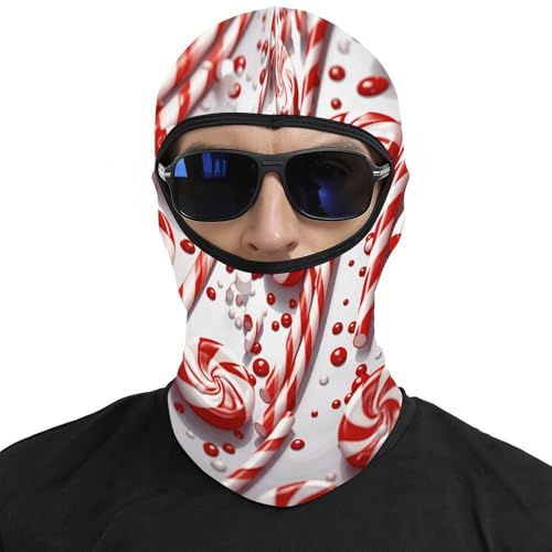 Máscara de esquí Candy Cane Balaclava facial completa para hombres, moda, transpirable, cubierta facial suave para verano, antiviento para bicicleta, conducción, escalada montañesa miniatura 3