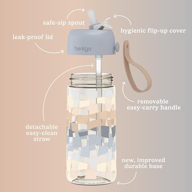Bentgo Kids Prints Lunch Box Set With Water Bottle (Checker Gradient)
