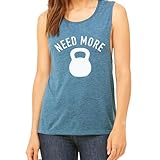 Need More Kettlebell Women's Workout Muscle Tee - Sleeveless Active Wear, Gym Top for Exercise, Comfortable Workout Tank Top (Deep Teal, XX-Large)
