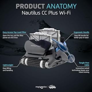 Dolphin Nautilus CC Plus Wi-Fi Automatic Robotic Pool Vacuum Cleaner, Includes Caddy and Classic Cover for Storage and Protection, Ideal for In-Ground Pools up to 50 FT