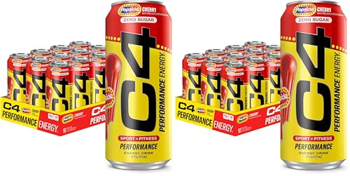 Image of Cellucor C4 Energy Drink Cherry,Carbonated Sugar Free Pre Workout Performance Drink with no Artificial Colors or Dyes,16 Oz,(Pack of 24)