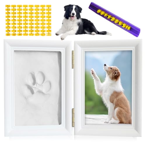 Kit de huella para perros y gatos, molde de galletas y marco de fotos, para huellas de patas de animales de compañía