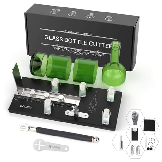 Glass Bottle Cutter, Upgraded Glass Cutter for Bottles & Glass Cutter Bundle - DIY Machine for Cutting Wine, Beer or Soda Round Bottles & Mason Jars, Perfect Score Bottle Cutter