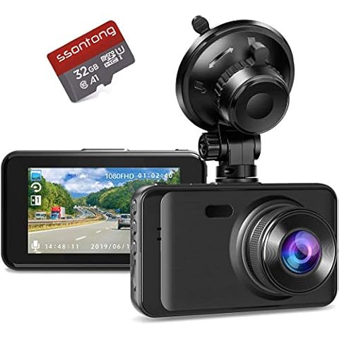 Dash Camera with SD Card Included, Dashcams for Cars Front Full HD 1080P Dash Cams 170°Wide Angle Dashboard Cameras for Trucks with Night Vision 3”IPS Screen Loop Recording G-Sensor Parking Monitor Cover