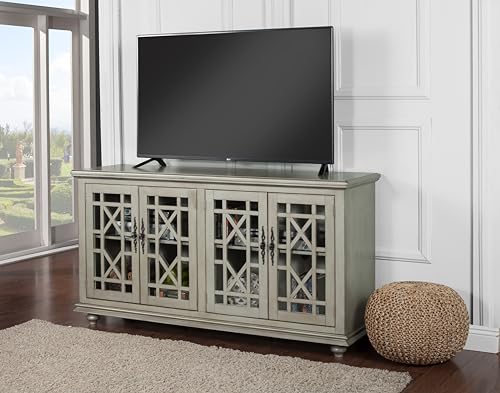 Image of Martin Svensson Home Elegant 63 inch Wood Entertainment Center, Antique Silver