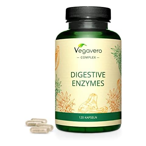 Enzym Komplex | ALL-IN-ONE: Bromelain - Papain - Amylase - Lipase - Cellulase | Mit Calcium | Natürliche Verdauungsenzyme | Laborgeprüft | Vegan - Ohne Zusatzstoffe | Deutsche Produktion VEGAVERO® Cover