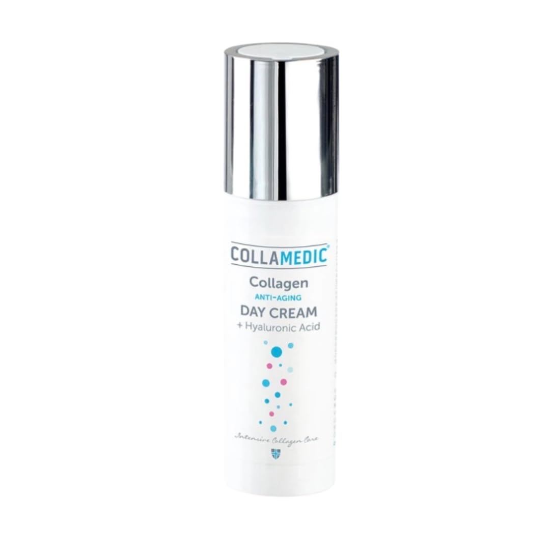 Crema giorno con collagene e acido ialuronico contro le rughe, crema viso anti-invecchiamento per pelli mature e secche con cellule staminali di Goji, peptidi e ceramidi, 50 ml
