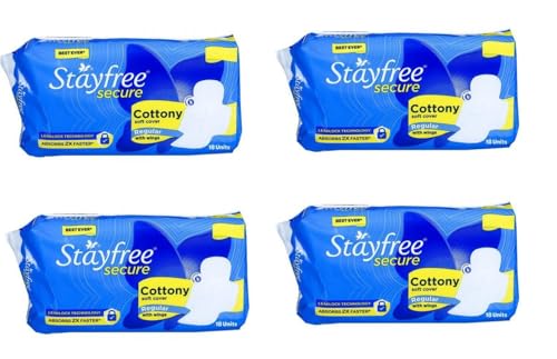 Image of STAYFREE best Secure Cottony Soft Regular Sanitary Pad Sanitary 18 Pads Each (Pack of 4)