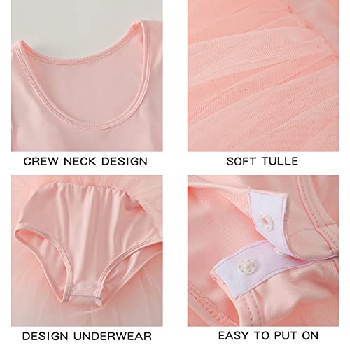 Image of Girls' Camisole Dance Tutu Leotard with Fluffy 4-Layers Ballet Dress for Ballerina (18 Months - 7 Years) | 1-7 Years, Sleeveless Leotard Bodice, Scoop Neckline, One-Piece, Ballet Class, Recitals, Birthday, Holidays, Photos