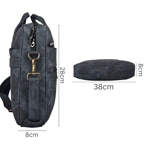 Image of FONSIE Laptop Bag 18 Inch Supports 15.6 laptop, expandable compartment with sling strap, For Men and Women Office Messenger Bag, Notebook, Tab, Macbook Handbag Slim Design PU Leather for gift.