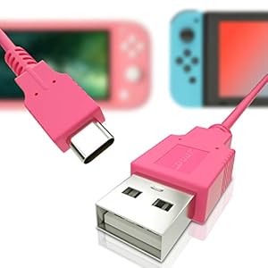 HEATFUN USB C Charger for Nintendo Switch, Fast Charging Cable for Nintendo Switch, MacBook, Pixel C, LG Nexus 5X G5, Nexus 6P/P9 Plus, One Plus 2, Sony XZ and More – Pink (4.92ft)