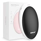 Réchauffeur de main rechargeable BESKAR, réchauffeur de main réutilisable 5200mAh et banque d'alimentation électrique, réchauffeur de poche portable chauffant USB double face, cadeau d'hiver pour le ski de camping en plein air