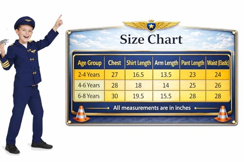 Image of Community Helper Uniform Costume for Kids | Role Play pilot, Traffic police, Navy Fancy Dress for School Functions & Theme Parties