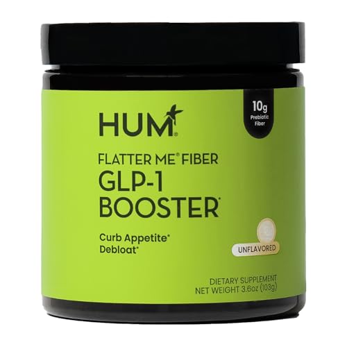 HUM Flatter Me Fiber Supplement for Women & Men, Prebiotics & Digestive Enzymes to Support Weight & Bloating, Digestive & Gut Health, Fiber Powder Drink Mix - 10 Servings (Unflavored)