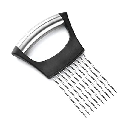SHREEPUSHTI Cutter Onion Holder Multipurpose Kitchen Tool Vegetable Potato Cutter Slicer Aid Gadget Cutting Chopper (Pack of 1)