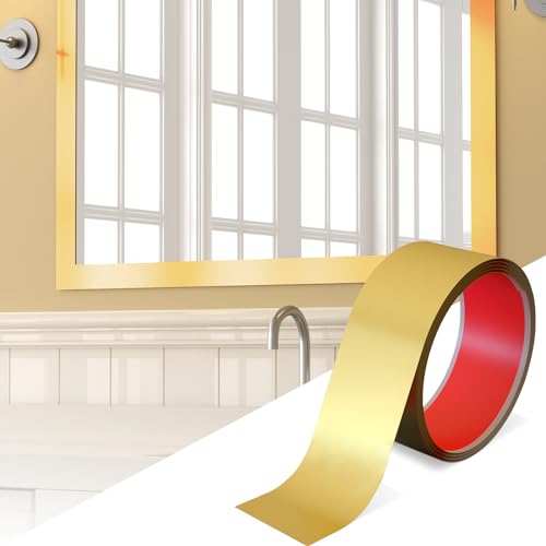 NeatiEase Borda de moldura espelhada, acabamento de espelho de metal à prova d'água, descascar e co