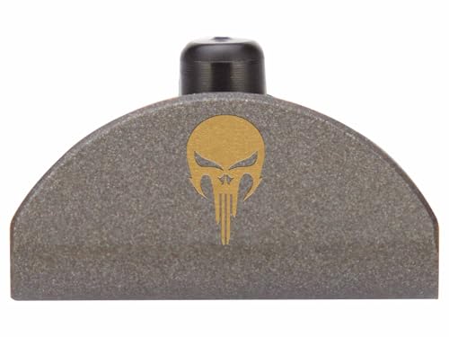 NDZ Performance Grip Plug for Glock Gen 4-5 – Heavyweight Brass – Fits G17 G19 G22 G23 G31 G34 G45 G47 – Cerakote Tungsten Finish, NDZ Skull 2 – Made in USA