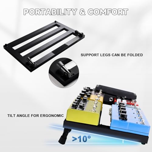 Ghost Fire Guitar Pedal Board Aluminum Alloy 1.5lbs Super light Effect Pedalboard19.7\'\'x7\'\' with Carry Bag SPL-02 and Power Supply GS10-SE
