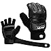 FitsT4 Sports Half Mitts MMA Training Boxing Punch Bag Kickboxing Sparring Grappling Martial Arts Muay Thai Taekwondo Wrist Wraps Support Gloves for Women Men Black XS