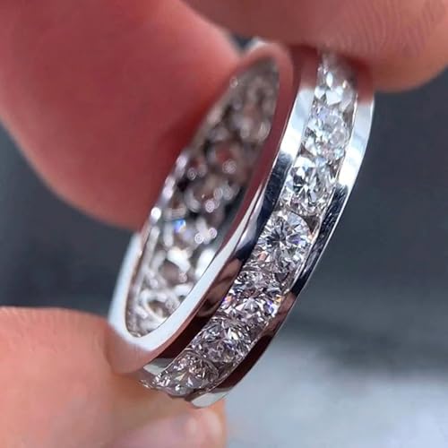 Silver Plated Cubic Zirconia Engagement Rings Wedding Bridal Band Promise Rings Evening Parties Anniversary Valentine's Day Gifts Eternity Bands for Women2