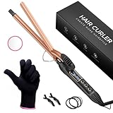 Vogewood 1/2 Small Curling Iron, 0.5 in Tiny Curling Wand, Small Barrel Curling Iron with Adjustable Temperature,Curling Iron for Short and Long Hair, with Heat Resistant Glove, 8-in-1 Gift Set