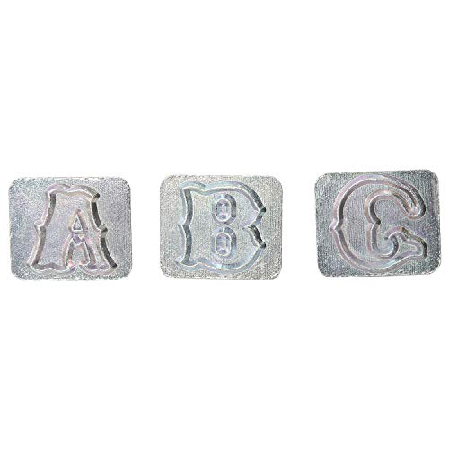image for YaeKoo Professional 27 Pieces Standard Alphabet Stamp Punch Set for Le