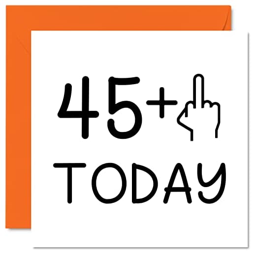 Tarjeta cumpleaños 46 años divertida mujer, dedo medio, tarjetas cumpleaños groseras hombres, tarjetas felicitación cumpleaños 145 mm x 145 mm, tarjetas broma mamá, papá, hermana, tía, tío, primo